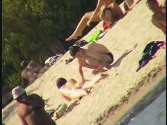 College nudist sluts on hidden beach vid